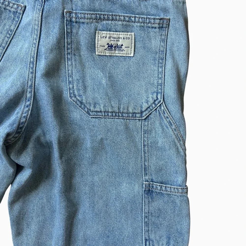 Levi's Baggy Carpenter Jeans Womens 27x31 Light Wash Wide Leg Utility Denim - Picture 7 of 7
